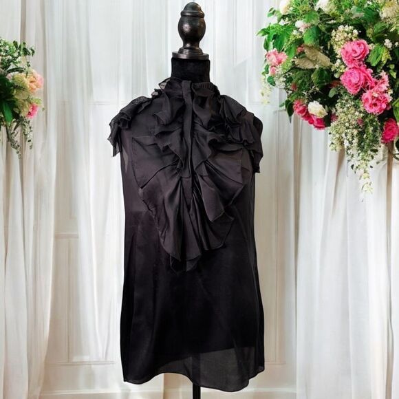 Givenchy Silk Sleeveless Ruffle Blouse (EU 40/US 8) - Picture 1 of 13